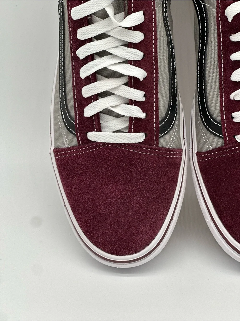 Vans Old Skool Low Top Sneakers - Burgundy & Gray